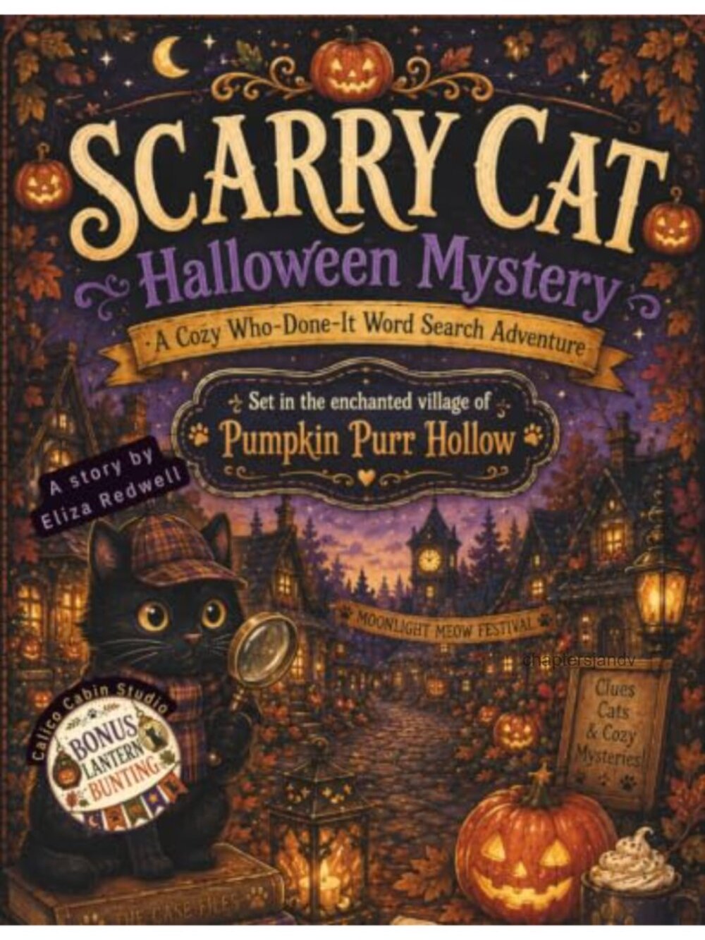 Cozy Mystery Word Search Adventure Book Halloween Scarry Cat